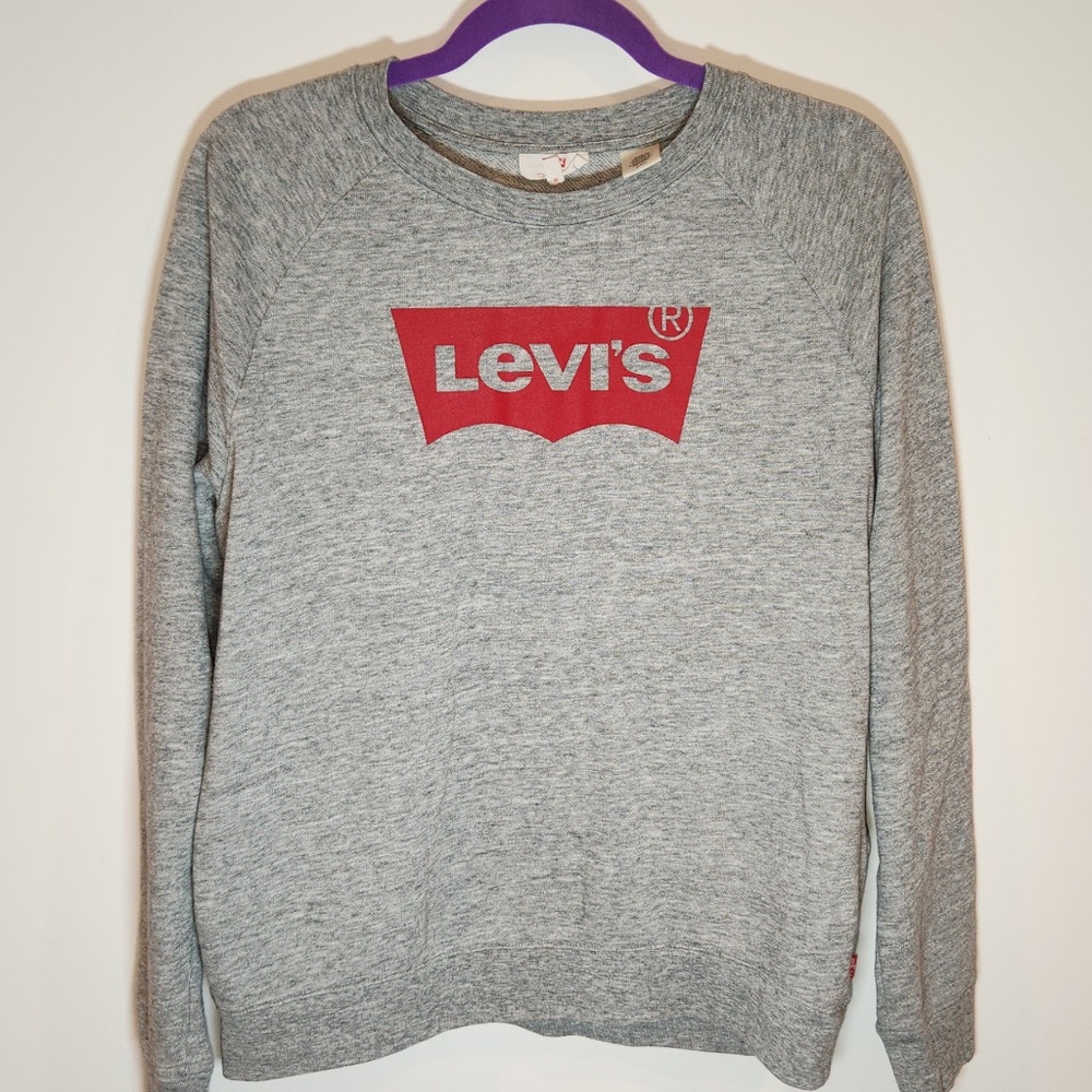 Levi’s Red Logo Crew Neck Sweatshirt (Grey) – Size Small
